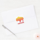 Yellowstone Bison Vierkante Sticker (Envelop)