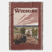 Yellowstone Bison Vintage Travel Poster Deken (Voorkant Verticaal)