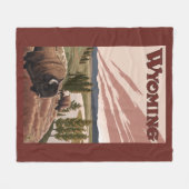 Yellowstone Bison Vintage Travel Poster Fleece Deken (Voorkant (Horizontaal))