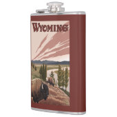 Yellowstone Bison Vintage Travel Poster Heupfles (Links)