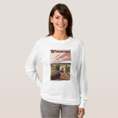 Yellowstone Bison Vintage Travel Poster T-shirt (Voorkant volledig)