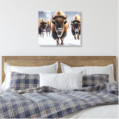 Yellowstone Bizon Canvas Kunst (Insitu (Slaapkamer))