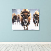 Yellowstone Bizon Canvas Kunst (Insitu (Houten vloer))