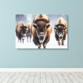 Yellowstone Bizon Canvas Kunst (Insitu (Houten vloer))