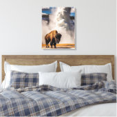 Yellowstone Bizon Canvas Kunst (Insitu (Slaapkamer))