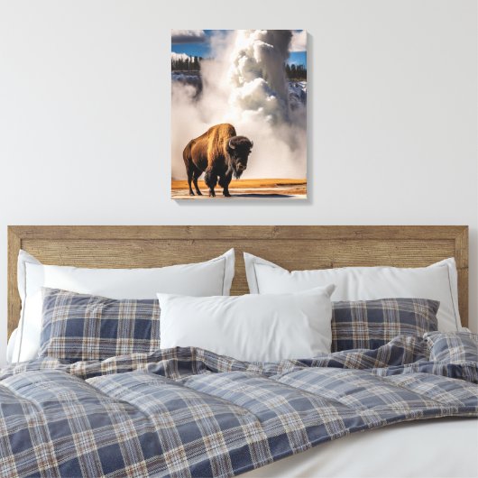 Yellowstone Bizon Canvas Kunst (Insitu (Slaapkamer))