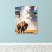 Yellowstone Bizon Canvas Kunst (Insitu (Houten vloer))