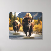 Yellowstone Bizon Canvas Kunst (Voorkant)