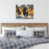 Yellowstone Bizon Canvas Kunst (Insitu (Slaapkamer))