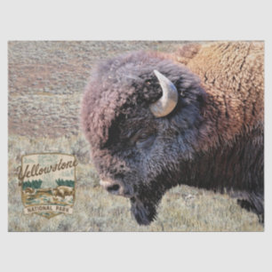 Yellowstone Bizon met Parklogo Tissuepapier