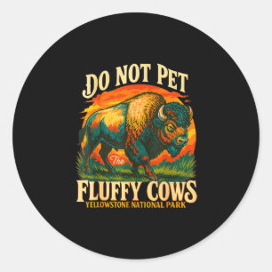 Yellowstone bizon nationaal park grappige dieren i ronde sticker