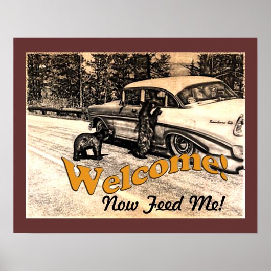  Yellowstone Black Beer en toerist Poster (Voorkant)