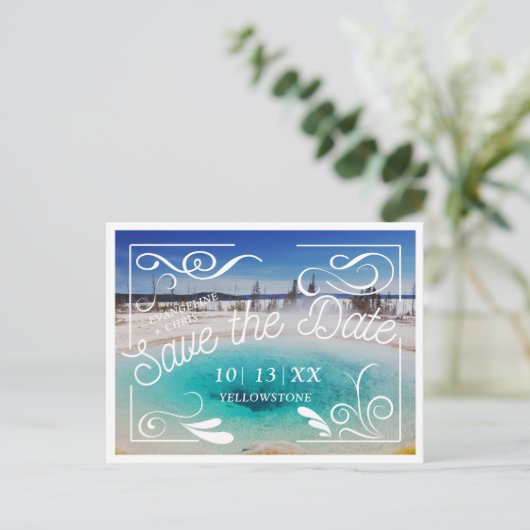 Yellowstone Bruiloft Save the Date Briefkaart (Staand voorkant)