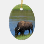 Yellowstone Buffalo Souvenir Keramisch Ornament (Voorkant)