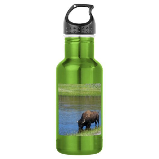 Yellowstone Buffalo Souvenir Waterfles (Voorkant)