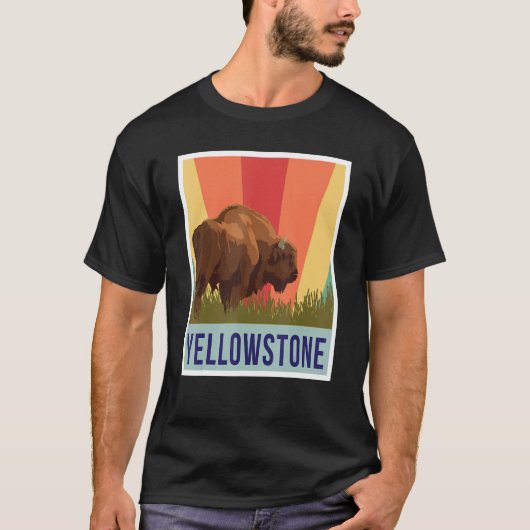 Yellowstone Buffalo Wyoming National Park Souvenir T-shirt (Voorkant)