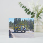 Yellowstone Bus kruist de Geviste brug Briefkaart (Staand voorkant)