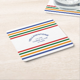 Yellowstone Cabin Club Custom Crest Park Stripe Kartonnen Onderzetters