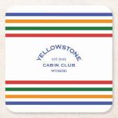 Yellowstone Cabin Club Custom Crest Park Stripe Kartonnen Onderzetters (Voorkant)
