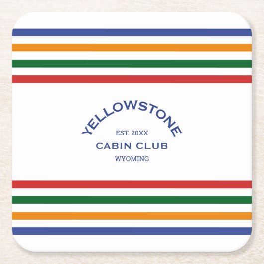 Yellowstone Cabin Club Custom Crest Park Stripe Kartonnen Onderzetters (Voorkant)
