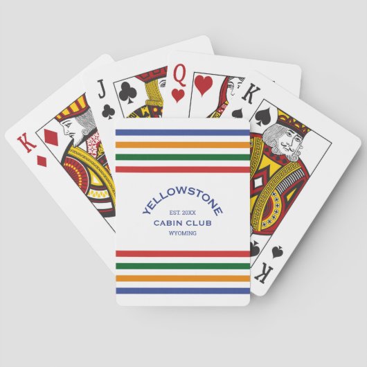 Yellowstone Cabin Club Custom Crest Park Stripe Pokerkaarten (Achterkant)