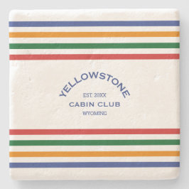Yellowstone Cabin Club Custom Crest Park Stripe Stenen Onderzetter