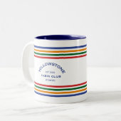 Yellowstone Cabin Club Custom Crest Park Stripe Tweekleurige Koffiemok (Voorkant links)