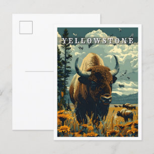 Yellowstone Classic Art Retro Vintage Reizen Briefkaart