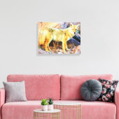 Yellowstone Coyote Canvas Afdruk (Insitu (Woonkamer))