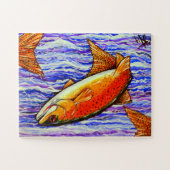 Yellowstone Cutkeel Trout Fish Vist Stream Legpuzzel (Horizontaal)