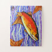 Yellowstone Cutkeel Trout Fish Vist Stream Legpuzzel (Verticaal)