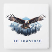 Yellowstone Eagle Vierkante Klok (Voorkant)
