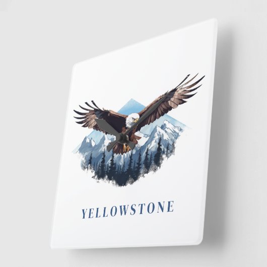 Yellowstone Eagle Vierkante Klok (Hoek)