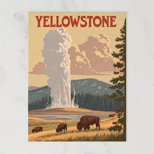  Yellowstone: een oude getrouwe uitbarsting Briefkaart