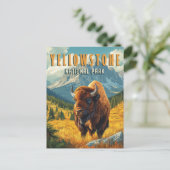 Yellowstone: een retro-reis briefkaart (Staand voorkant)