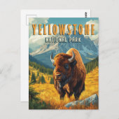 Yellowstone: een retro-reis briefkaart (Voorkant / Achterkant)