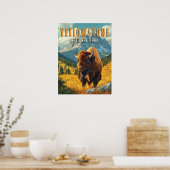 Yellowstone: een retro-reis poster (Keuken)