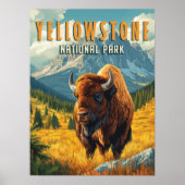 Yellowstone: een retro-reis poster (Voorkant)