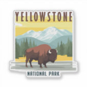 Yellowstone: een retro-reis sticker (Voorkant)