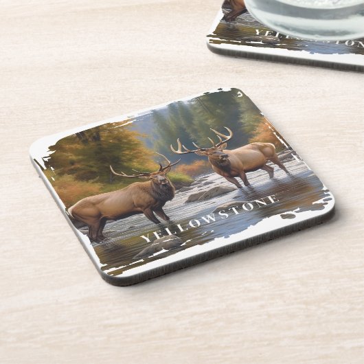Yellowstone Elk Beverage Coaster Bier Onderzetter (Linkerzijde)