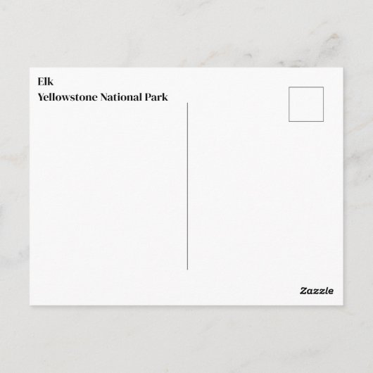 Yellowstone Elk Briefkaart (Achterkant)