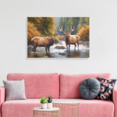 Yellowstone Elk Canvas Kunst (Insitu (Woonkamer))