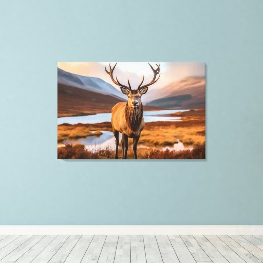 Yellowstone Elk Canvas Kunst (Insitu (Houten vloer))