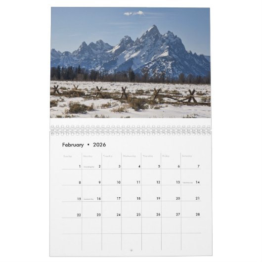 Yellowstone en Tetons Kalender (Feb 2026)