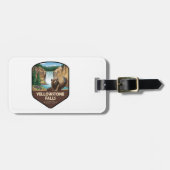 Yellowstone Falls Bear Selfie Shield Bagagelabel (Voorkant horizontaal)