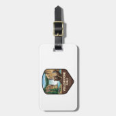 Yellowstone Falls Bear Selfie Shield Bagagelabel (Voorkant verticaal)