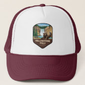Yellowstone Falls Bear Selfie Shield Trucker Pet (Voorkant)