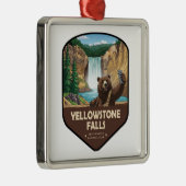 Yellowstone Falls Beer Selfie Schild Metalen Ornament (Rechts)