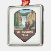 Yellowstone Falls Beer Selfie Schild Metalen Ornament (Links)