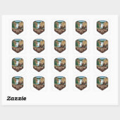 Yellowstone Falls Beer Selfie Schild Vierkante Sticker (Vel)